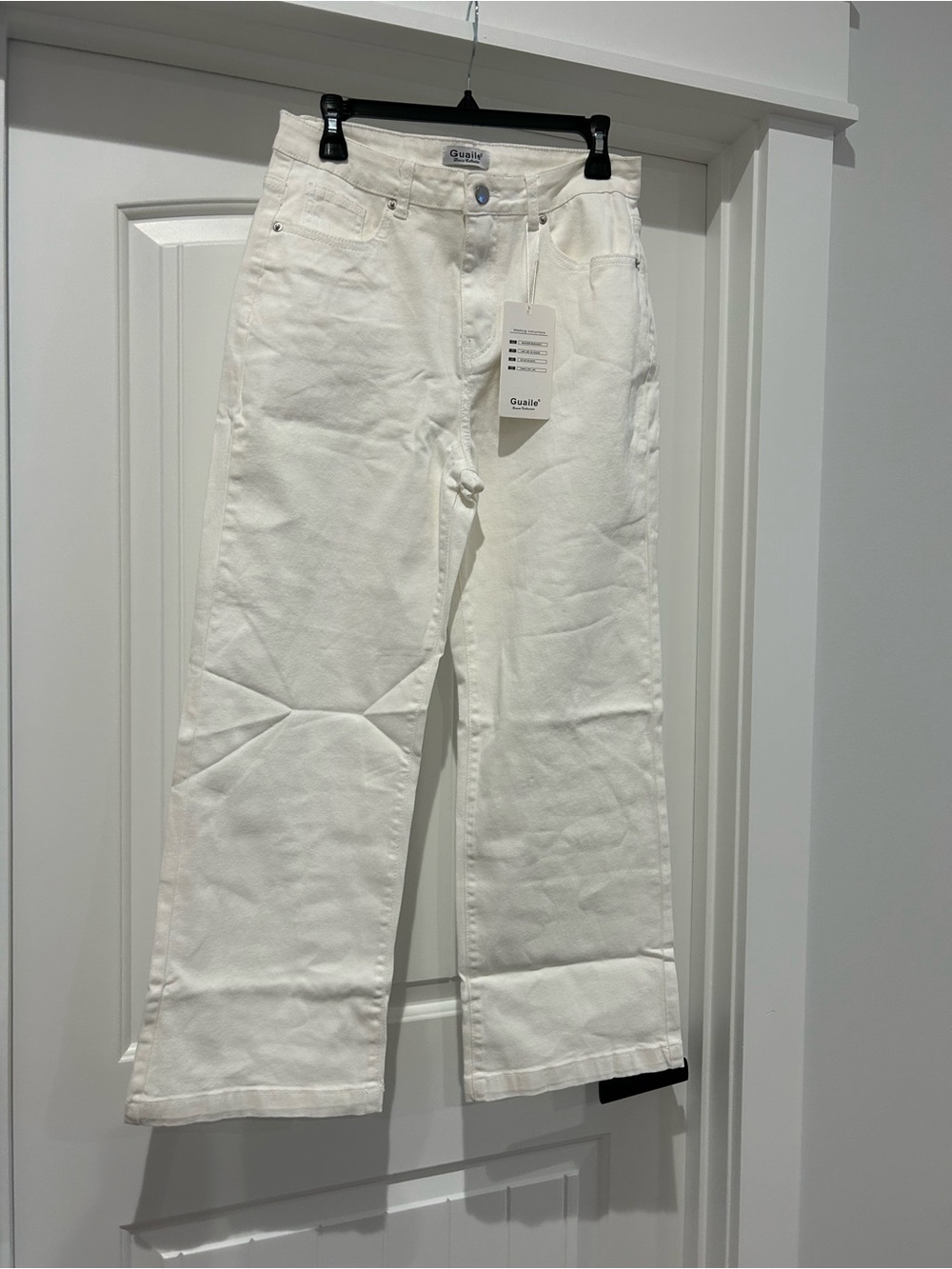 Denim White High-Rise Wide-Leg Jeans